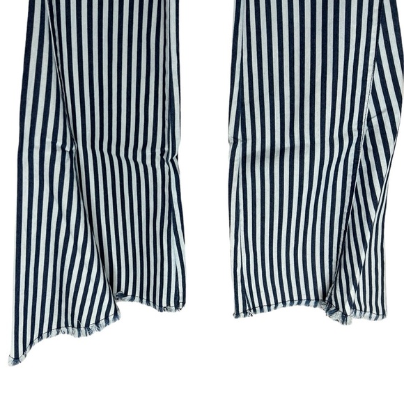 Home Folk Blue Striped Elastic Waist Flare Jeans - Picture 4 of 11